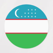 Oezbekistan vlag labels (Design 1)
