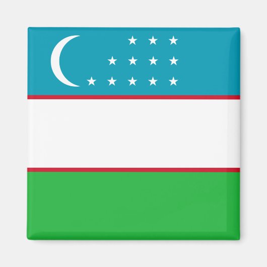 Oezbekistan vlag magneet (Voorkant)