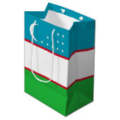 Oezbekistan vlag medium cadeauzakje (Voorkant Gekanteld)