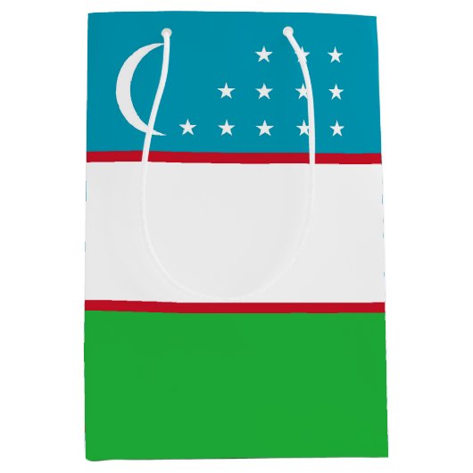 Oezbekistan vlag medium cadeauzakje (Voorkant)
