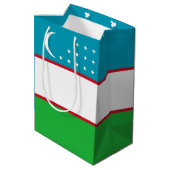 Oezbekistan vlag medium cadeauzakje (Achterkant Gekanteld)