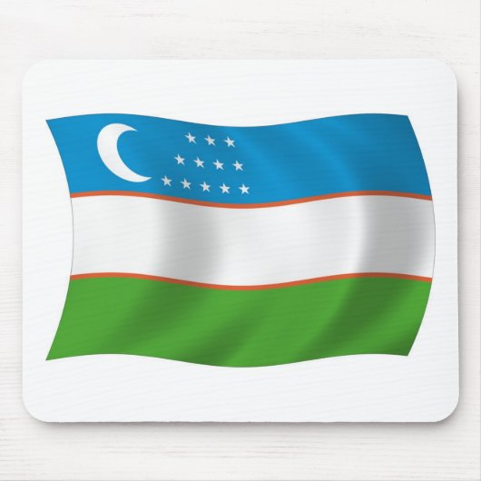 Oezbekistan Vlag Mousepad Muismat (Voorkant)