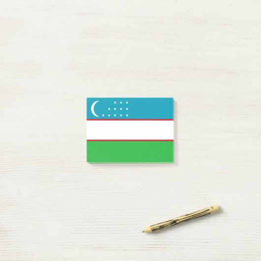 Oezbekistan vlag post-it® notes (Op bureau)
