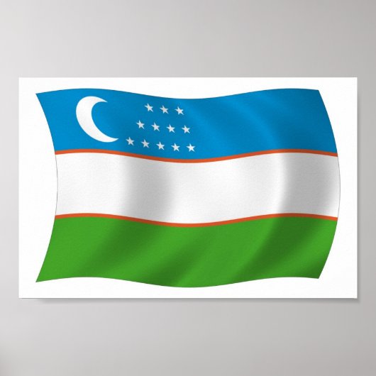 Oezbekistan Vlag Poster Print (Voorkant)