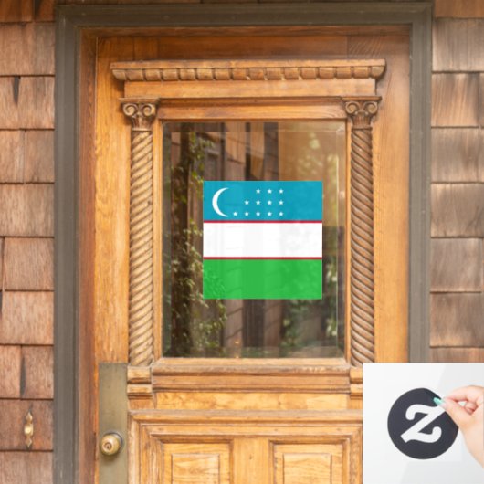 Oezbekistan vlag raamsticker (Huis Deur)
