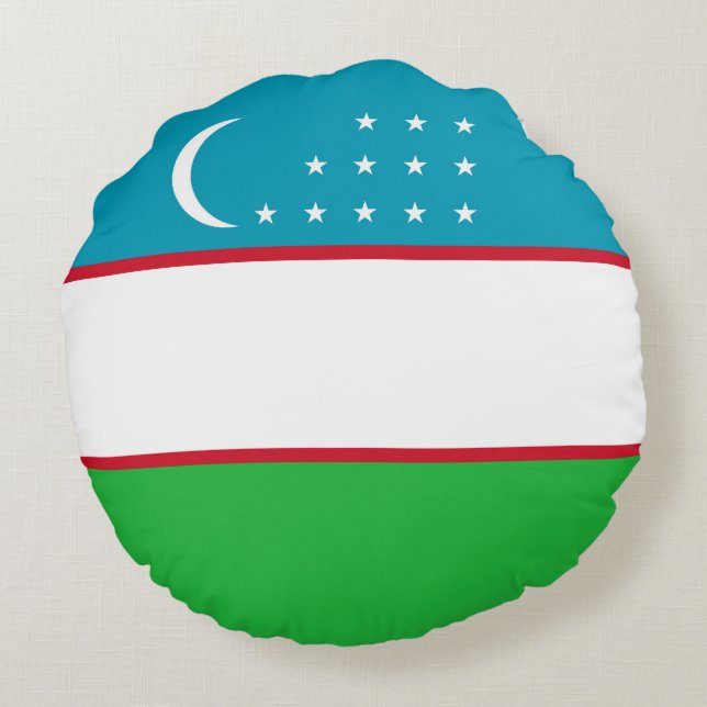 Oezbekistan vlag rond kussen (Achterkant)