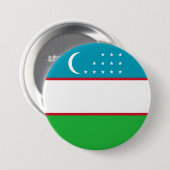 Oezbekistan vlag ronde button 7,6 cm (Voorkant /achterkant)