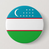 Oezbekistan vlag ronde button 7,6 cm (Voorkant)