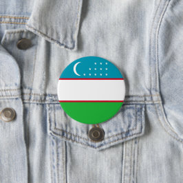Oezbekistan vlag ronde button 7,6 cm