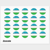 Oezbekistan vlag ronde sticker (Vel)