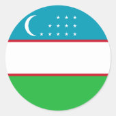 Oezbekistan vlag ronde sticker (Voorkant)
