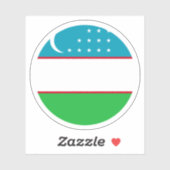 Oezbekistan Vlag Ronde Sticker (Vel)