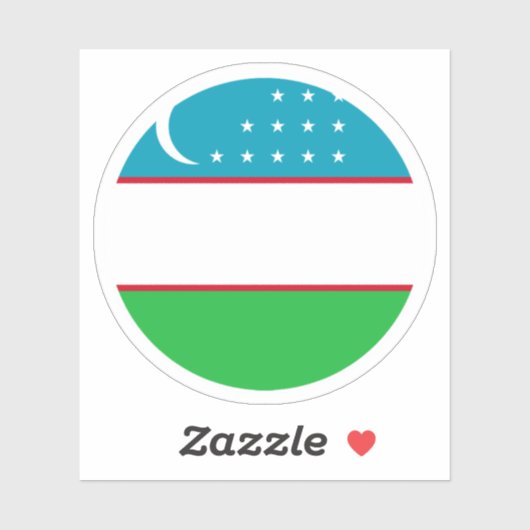 Oezbekistan Vlag Ronde Sticker (Vel)