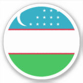 Oezbekistan Vlag Ronde Sticker (Voorkant)