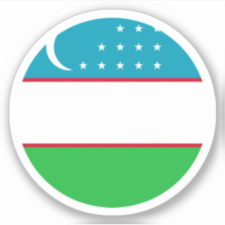 Oezbekistan Vlag Ronde Sticker