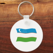 Oezbekistan Vlag Sleutelhanger (Voorkant)
