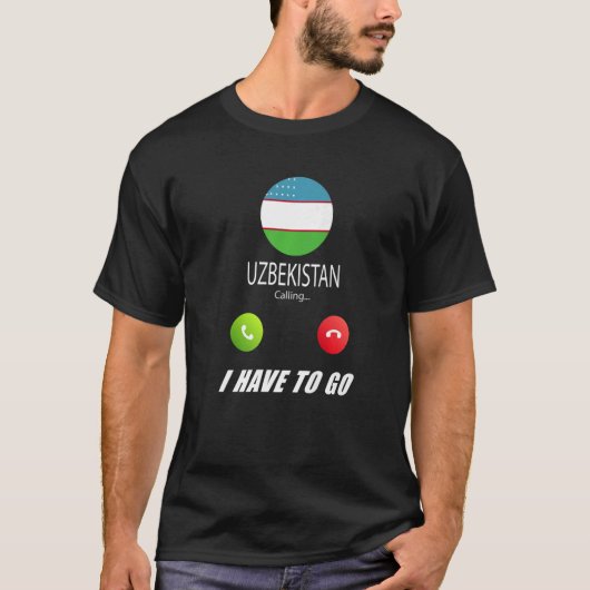 Oezbekistan - vlag Souvenir roept op tot : T-shirt (Voorkant)