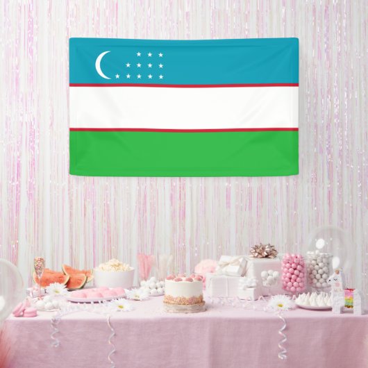 Oezbekistan vlag spandoek (Feest)
