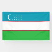 Oezbekistan vlag spandoek (Horizontaal)