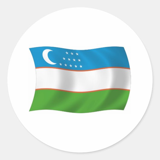 Oezbekistan Vlag Sticker (Voorkant)