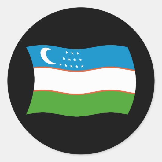 Oezbekistan Vlag Sticker (Voorkant)