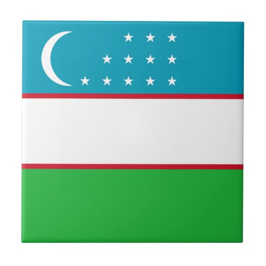 Oezbekistan vlag tegeltje (Voorkant)