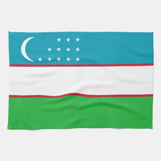 Oezbekistan vlag theedoek (Horizontaal)