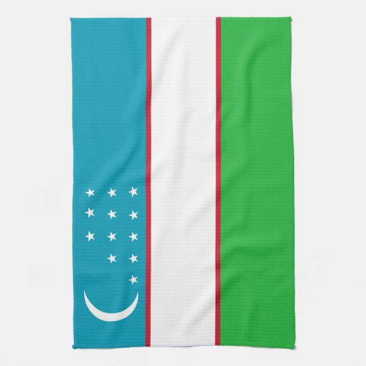 Oezbekistan vlag theedoek (Verticaal)