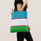 Oezbekistan vlag tote bag (Dichtbij)