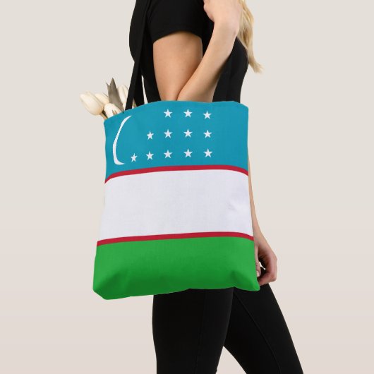 Oezbekistan vlag tote bag (Dichtbij)