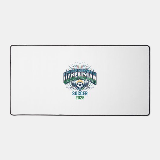 Oezbekistan Voetbal 2026 Voetbal Vet Land Typogra Bureaumat (Voorkant)