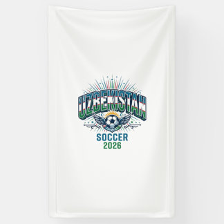 Oezbekistan Voetbal 2026 Voetbal Vet Land Typogra Spandoek