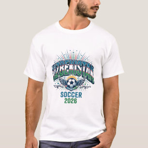 Oezbekistan Voetbal 2026 Voetbal Vet Land Typogra T-shirt