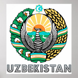 Oezbekistan wapenschild poster