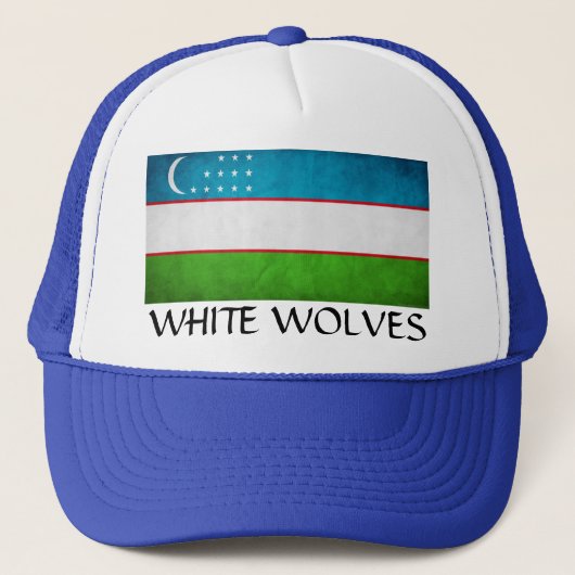 Oezbekistan "Witte Wolven" Trucker Pet (Voorkant)