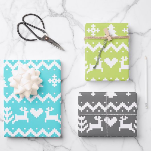 Oezelig kerstpatroon inpakpapier vel (Voorkant)