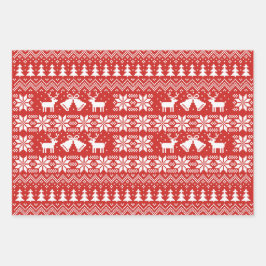 Oezelig sweater-patroon inpakpapier vel