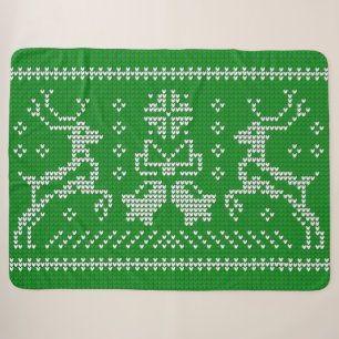 Oezeltrui gordels kerst groen sherpa deken