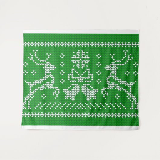 Oezeltrui gordels kerst groen  wandkleed (Voorkant (horizontaal))