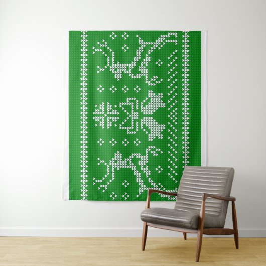 Oezeltrui gordels kerst groen  wandkleed (In situ)