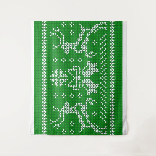 Oezeltrui gordels kerst groen wandkleed (Voorkant)