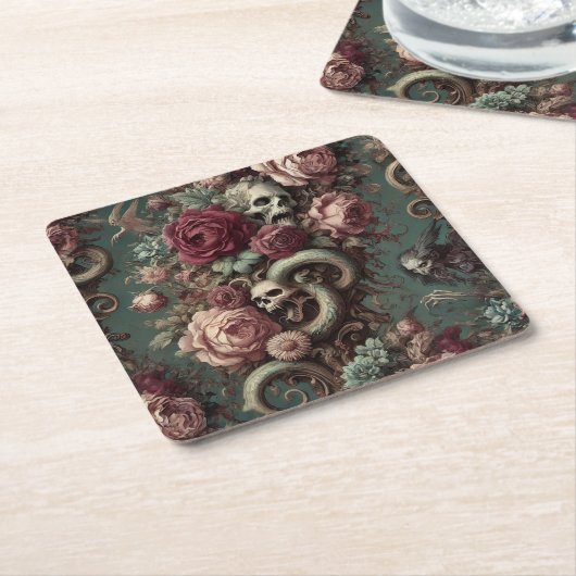 Of Bone & Vine – Gothic Victorian  Kartonnen Onderzetters (Schuin)