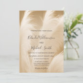 OF-code | Blush Beige Pampas Grass Foto Kaart (Staand voorkant)