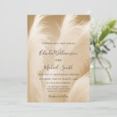 OF-code | Blush Beige Pampas Grass Foto Kaart (Staand voorkant)