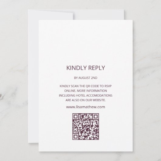 OF-code | Lotus Bloem Bruiloft Kaart (Achterkant)