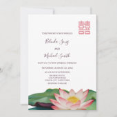OF-code | Lotus Bloem Chinese Bruiloft Kaart (Voorkant)