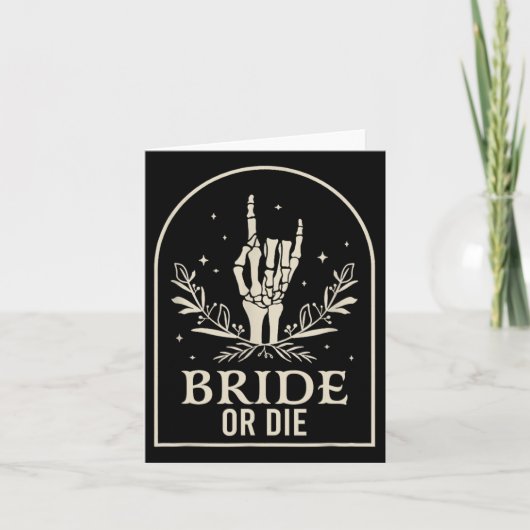 Of Die Skeleton Hand Gothic Bachelorette Party Kaart (Voorkant)