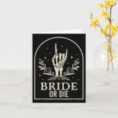 Of Die Skeleton Hand Gothic Bachelorette Party Kaart (Gele Bloem)