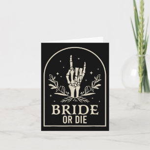 Of Die Skeleton Hand Gothic Bachelorette Party Kaart
