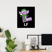 Of grappige brief L Pun Dark BG Poster (Thuiskantoor)